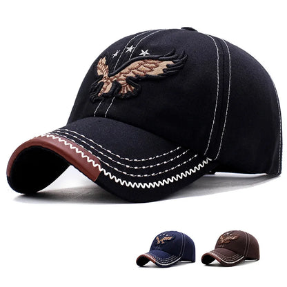 Unisex Korean Eagle Embroidery Baseball Cap – Casual Four-Season Sun Hat
