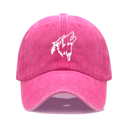 Women's Baseball Cap Men's Washed Cotton Wolf Howl Embroidery Embroidery Dad Hat Sport Golf Caps For Man Sun Hats Dropshipping