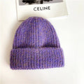 Purple Hat Versatile Knitted Hat, Fashionable Foreign-style Melon Fur Hat, Wool Hat