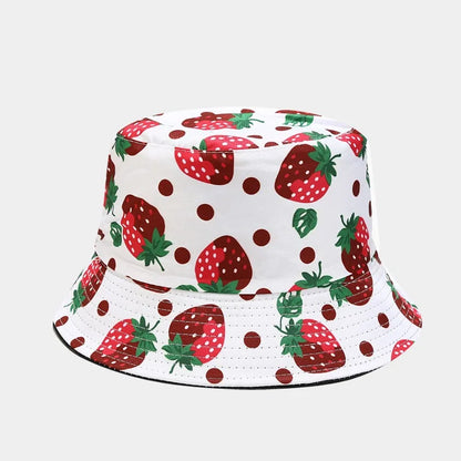 creative fruit pattern bucket hat men's and women's outdoor leisure sunscreen fishing sun hat double-sided beach basin cap