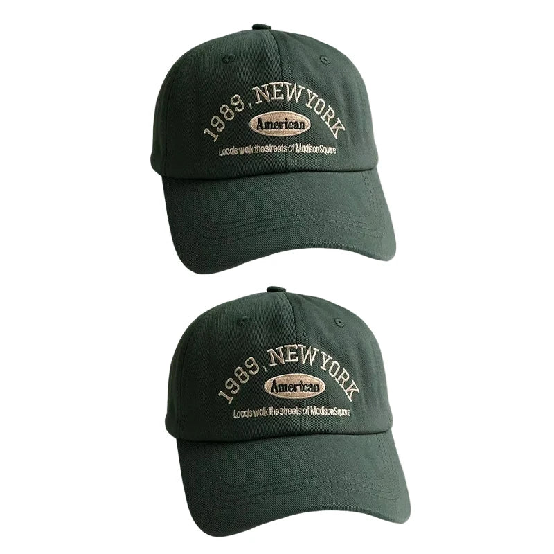 Unisex Korean Retro Baseball Cap Embroidered Letter Casual Street Style Hat