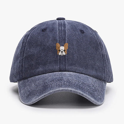 Embroidered Mini French BullDog vintage cotton Baseball caps Men Women Washed Hat Sports Fishing Dad Summer Peaked cap