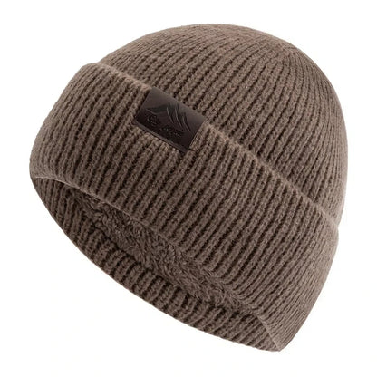 Hot Sale CITY Leather Label Winter Hat Plush Fur Lining Keep Warm Cap Stylish Soft Beanie Hat For Men Women Outdoor Knitted Hat