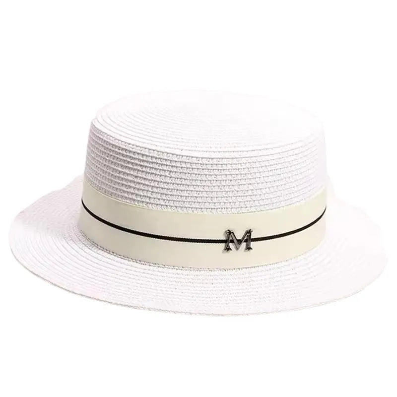 Women's Spring and Summer British Houndstooth Top Hats Seaside Sun Protection Beach Sun Hats Vacation Casual Top Hats