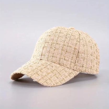 Vibrant Golden Plaid Baseball Cap - Elegant Solid Color Dad Hat with Lightweight Adjustable Design, Perfect for Golf, Sun Protec