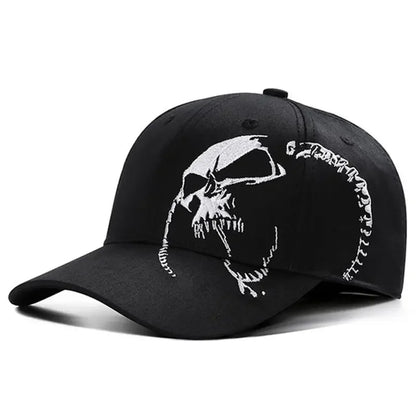 Unisex Side Skull Pattern Embroidery Baseball Caps Spring and Autumn Outdoor Adjustable Casual Hats Sunscreen Hat