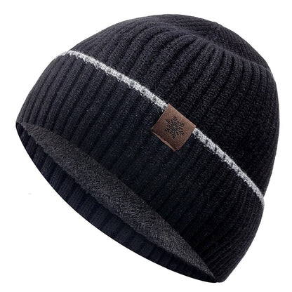 New Unisex Winter Hat Plush Fleece Warm Cap Snow Label Soft Beanie Hat For Men Women Outdoor Thicken Ski Sports Knitted Hat