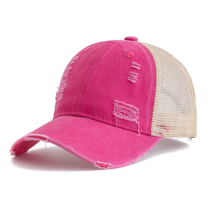 Hot Sale Unisex Trucker Hat Multi Colors Plain Baseball Cap Women Men Washed Cotton Distressed Cap