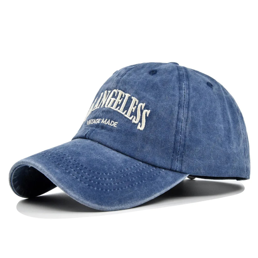 Los Angeles Baseball Cap Men Women Letter Embroidered Hip Hop Hats Vintage Wash Cotton Soft Top Sun Visor Hats Unisex Casual Cap