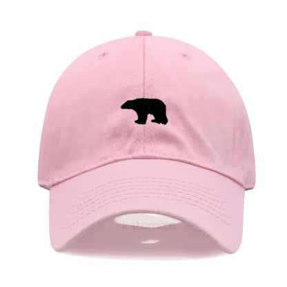 little Bear Embroidery Baseball Cap for Women Men Fashion Adjustable Soft Washed Cotton Dad Hat Unisex Classic Golf Caps