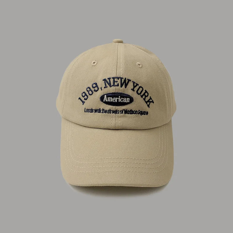 Unisex Retro Letter Embroidery Baseball Cap – Curved Brim Soft Top Casual Snapback Summer Sun Hat