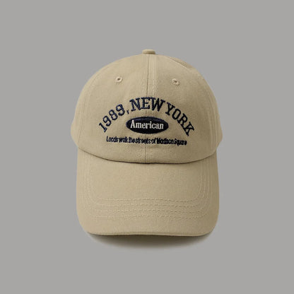 Unisex Retro Letter Embroidery Baseball Cap – Curved Brim Soft Top Casual Snapback Summer Sun Hat