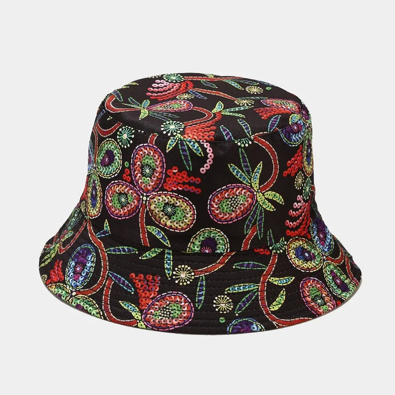 fashion plant printing pattern fisherman hat spring and summer outdoor sun protection fisherman cap unises fishing caps
