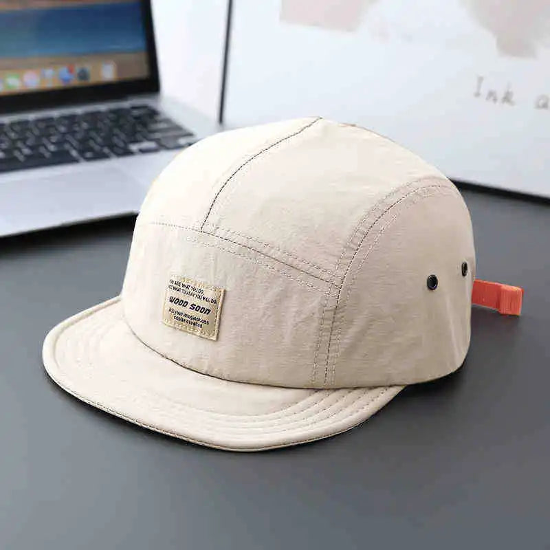 Quick-Drying Japanese Style Short Brim Retro Five-Panel Hat Outdoor Duckbill Cap Four Seasons Soft Brim Baseball Cap