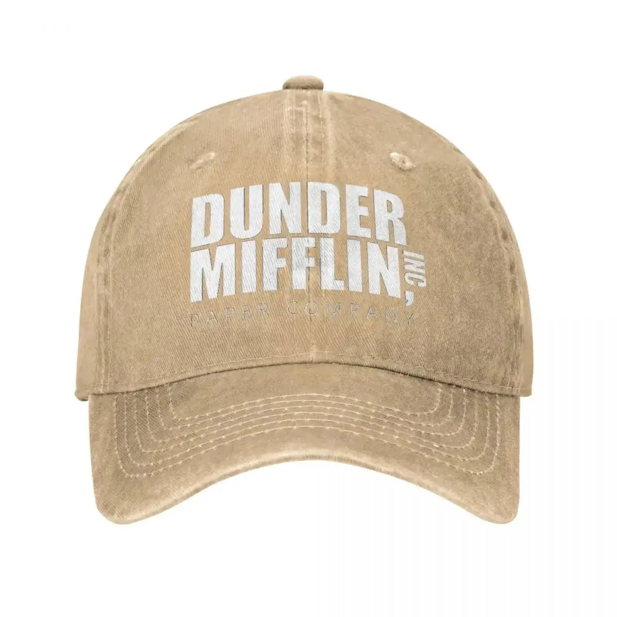 Classic Dunder Mifflin Logo Baseball Caps Men Women Distressed Denim Washed Sun Cap The Office Travel Adjustable Hats Cap