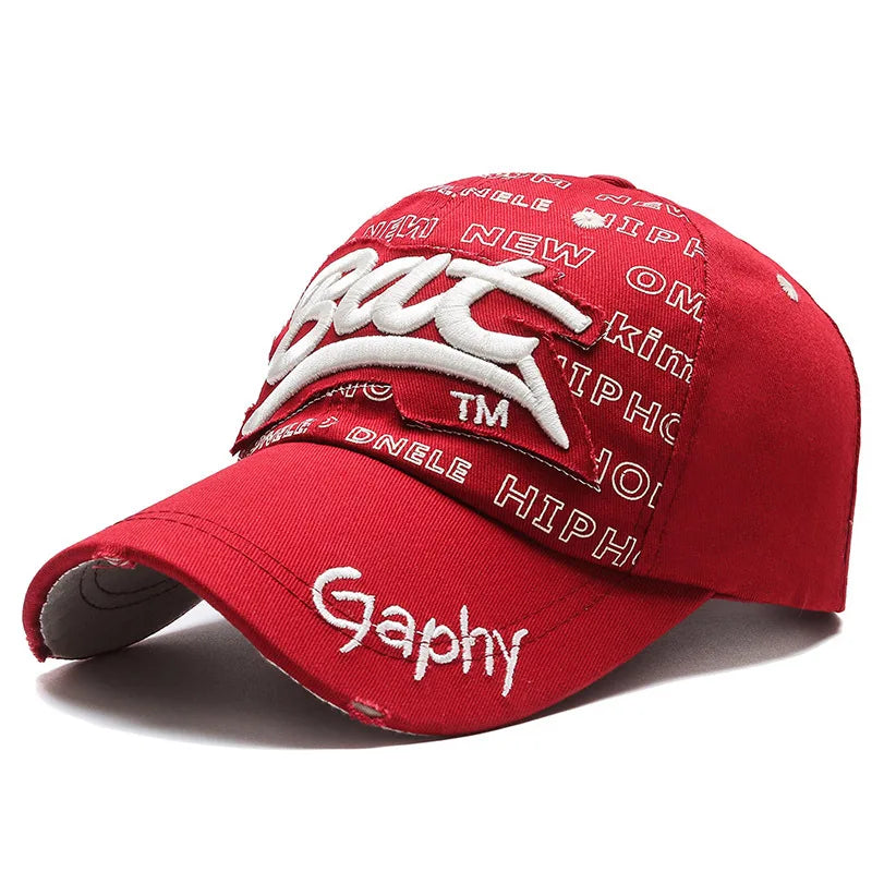 Men’s Korean Hip Hop Embroidered Baseball Cap Summer Sun Protection Casual Street Hat
