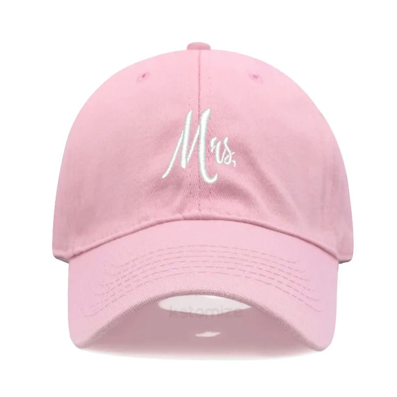 Matching Mr. & Mrs. Baseball Cap Men's Women's Cotton Embroidery Sport Golf Caps Bridal Gift Newlywed Honeymoon Wedding Gift
