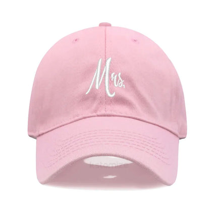 Matching Mr. & Mrs. Baseball Cap Men's Women's Cotton Embroidery Sport Golf Caps Bridal Gift Newlywed Honeymoon Wedding Gift