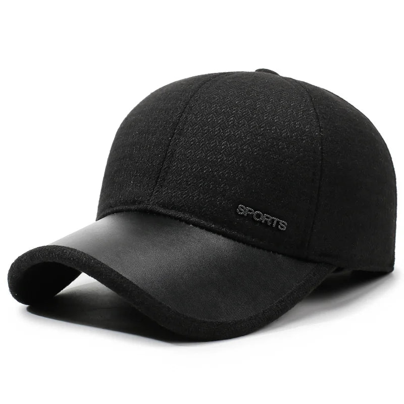 Unisex Winter Baseball Cap with Ear Flaps – Thick Windproof Dad Hat (Warm Ear Protection Outdoor Hat)