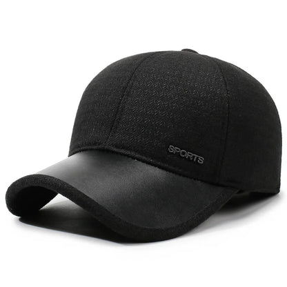 Unisex Winter Baseball Cap with Ear Flaps – Thick Windproof Dad Hat (Warm Ear Protection Outdoor Hat)
