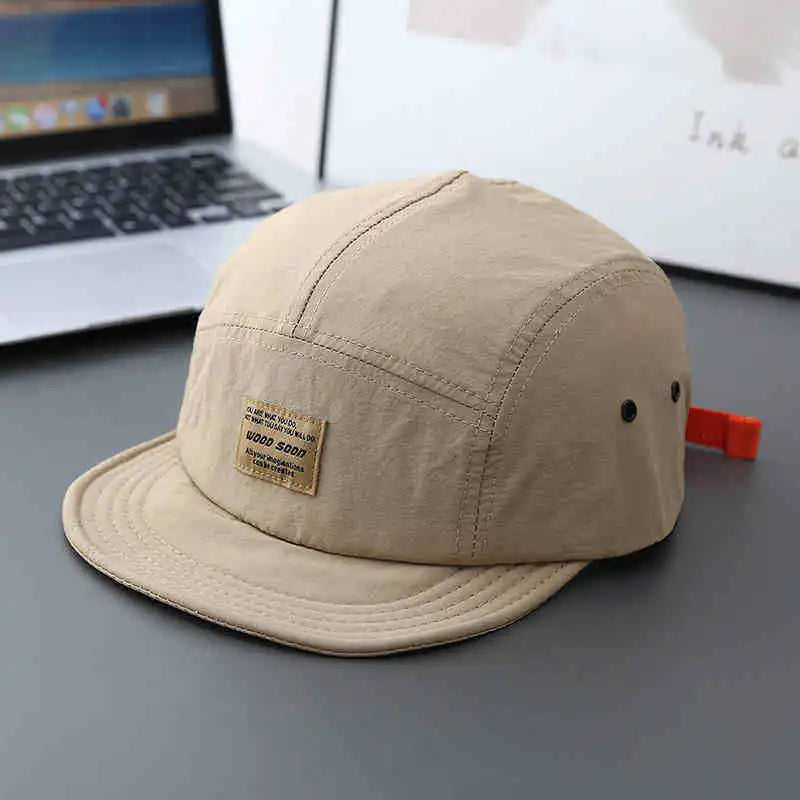 Quick-Drying Japanese Style Short Brim Retro Five-Panel Hat Outdoor Duckbill Cap Four Seasons Soft Brim Baseball Cap
