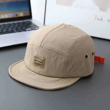 Quick-Drying Japanese Style Short Brim Retro Five-Panel Hat Outdoor Duckbill Cap Four Seasons Soft Brim Baseball Cap