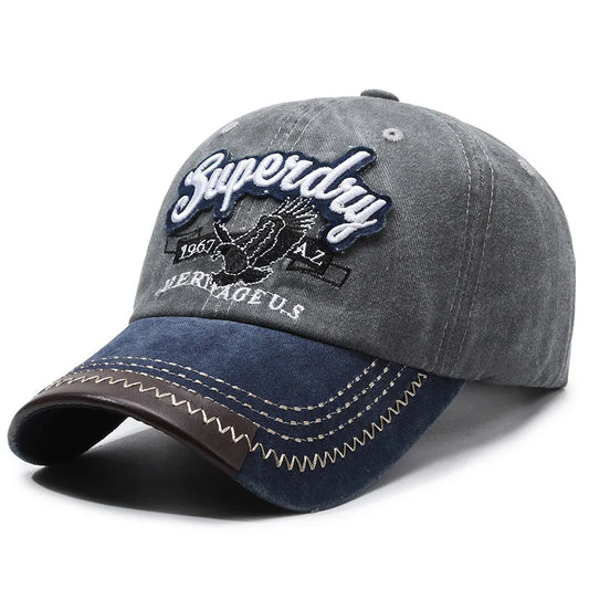Unisex Sporty Cotton Washed Baseball Cap - Stylish ORIGINAL THE BLACK Letter Embroidery, Casual Sunshade for Outdoor Sports