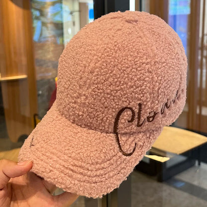 Autumn Winter Embroidery Letter Baseball Cap Cold proof Cap  Men Women Baseball Caps