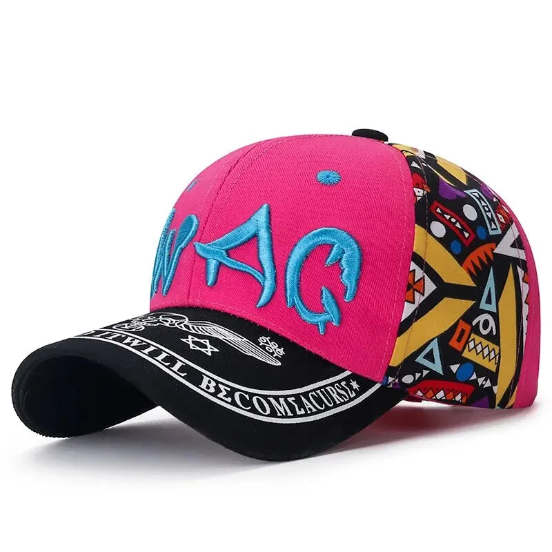 Women’s Korean Style Printed Baseball Cap Letter Embroidery Casual Sun Protection Summer Hat
