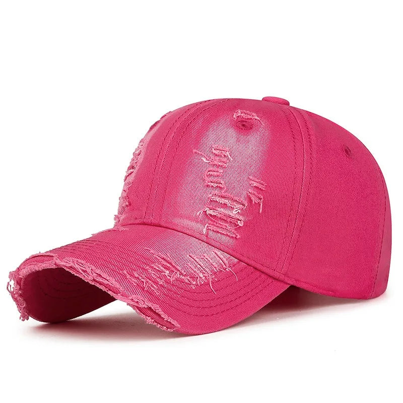 Cool Fashion Women Men Ripped Denim Cotton Baseball Cap Male Female Four Seasons Sports Snapback Sun Cap Hat For Women Men