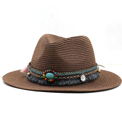 Summer Beach Hat Men and Women Couple Denim Visor Sun Hat Minority Style Denim Straw Hat