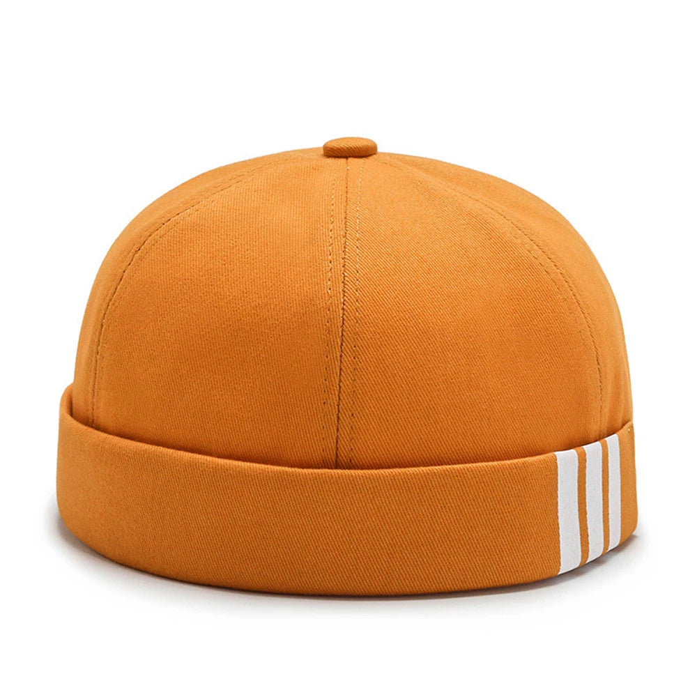 Unisex Cotton Brimless Docker Cap – Retro Skullcap Street Hip Hop Summer Hat