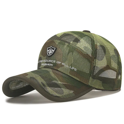 Breathable Baseball Cap for Men & Women Quick-Dry Mesh Adjustable Snapback Sun Hat Lightweight Unisex Outdoor Sport Fishing Hat