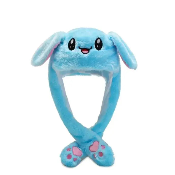 Cute Plush Rabbit Ear Hat for Kids & Women – Warm Embroidered Gift Cap