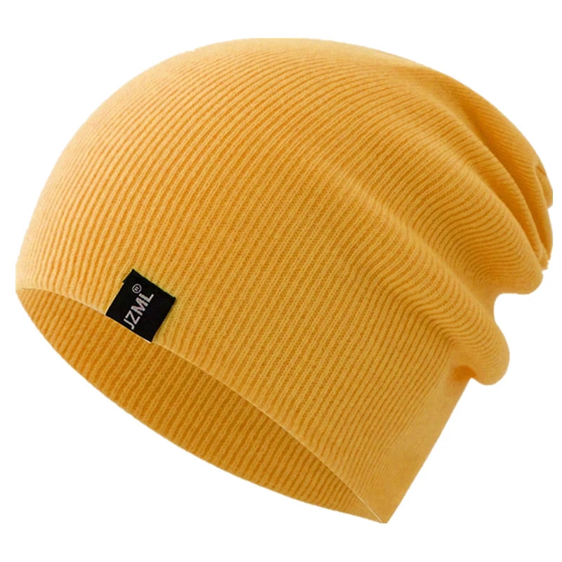 Unisex Letter Label Decor Beanie Hat Casual Multiple Colored Winter Knitted Hat Daily Life And Outdoor Beanie Cap
