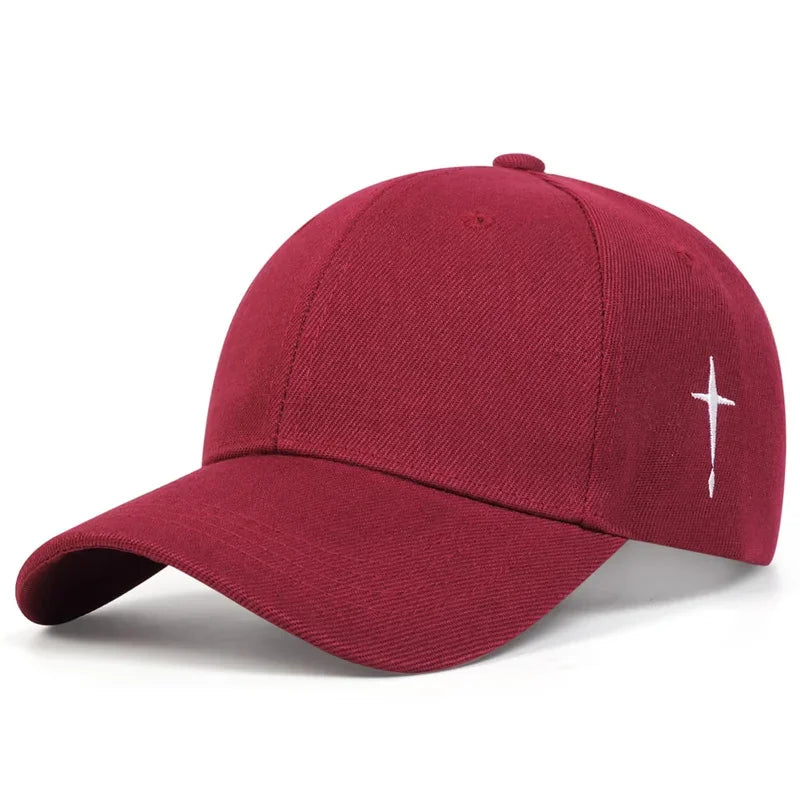 Unisex Simple Cross Embroidery Baseball Caps Spring and Autumn Outdoor Adjustable Casual Hats Sunscreen Hat