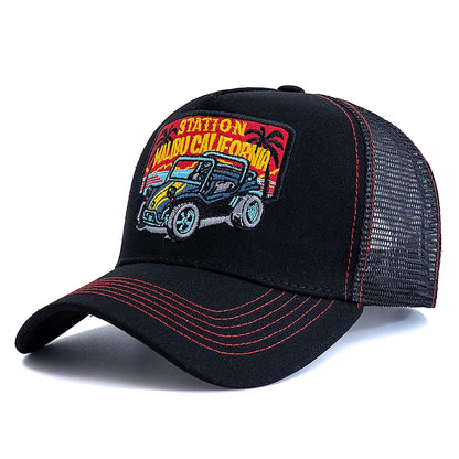 Unisex Summer Fishing Cap Breathable Mesh Trucker Hat Men Women Big Truck Embroidered Snapback Outdoor Fishing Hat