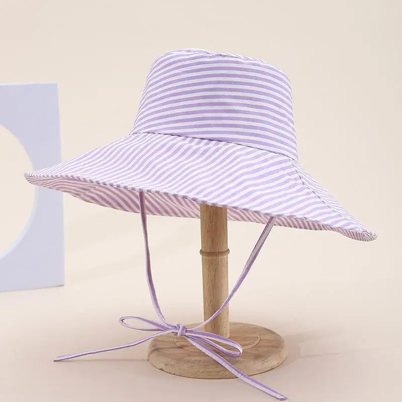 Bucket Hat Women Spring Summer Striped Foldable Printing Wide Brimmed Sun Hat Outdoor Casual Travel Sun Hat Lady