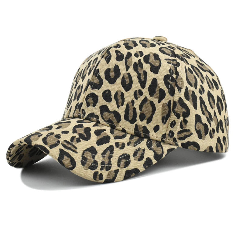 Unisex Leopard Print Baseball Cap – Cotton Adjustable Snapback Hip Hop Trucker Sun Hat for Summer Outdoor Sports