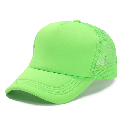 50 Color Unisex SummerTrucker Hat For Adult Net Baseball Cap Men Women Polyester Blank Mesh Adjustable Sun Hat Visor