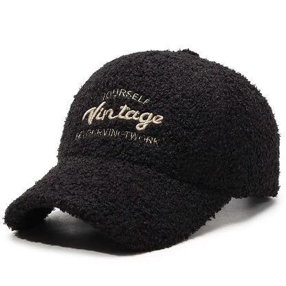 Teddy Plush Warm Baseball Cap Fashionable Versatile Duckbill Hat
