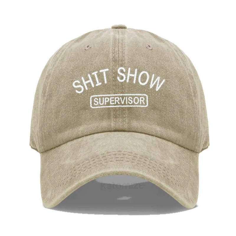 Men's Baseball Cap Women's Sport Golf Caps for Man Washed Cotton SHIT SHOW SUPERVISOR Embroidery Dad Hat Sun Hats Dropshipping