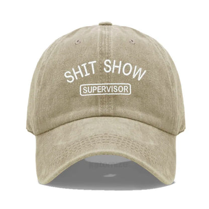 Men's Baseball Cap Women's Sport Golf Caps for Man Washed Cotton SHIT SHOW SUPERVISOR Embroidery Dad Hat Sun Hats Dropshipping