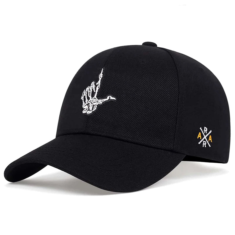 Unisex Skeleton Fingers Embroidery Baseball Caps Spring Autumn Outdoor Adjustable Casual Hats Sunscreen Hat