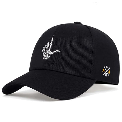 Unisex Skeleton Fingers Embroidery Baseball Caps Spring Autumn Outdoor Adjustable Casual Hats Sunscreen Hat