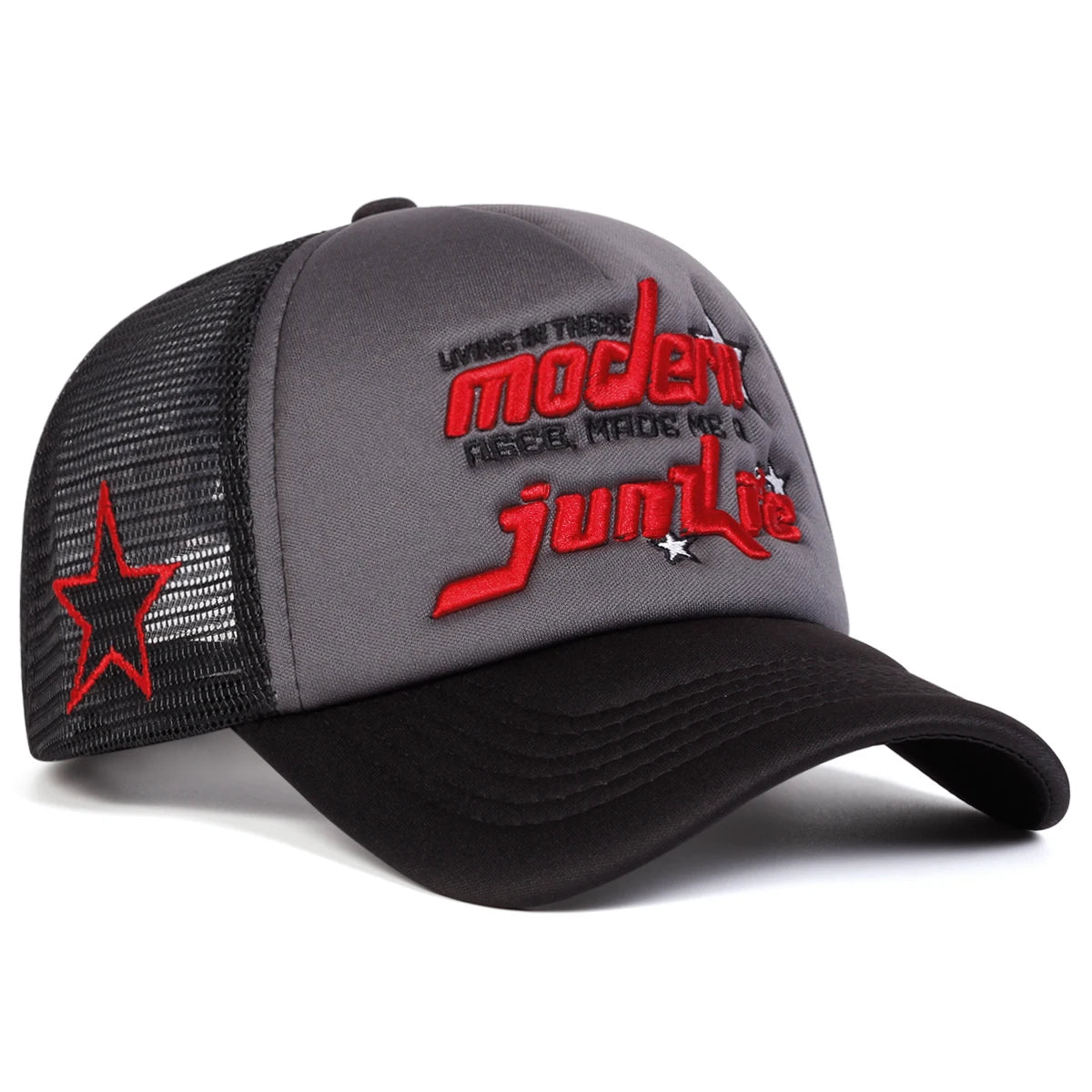 Unisex Modern Junkie Letter Embroidery Baseball Net Caps Spring and Summer Outdoor Adjustable Casual Hats Sunscreen Hat