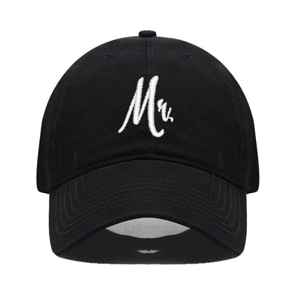 Matching Mr. & Mrs. Baseball Cap Men's Women's Cotton Embroidery Sport Golf Caps Bridal Gift Newlywed Honeymoon Wedding Gift