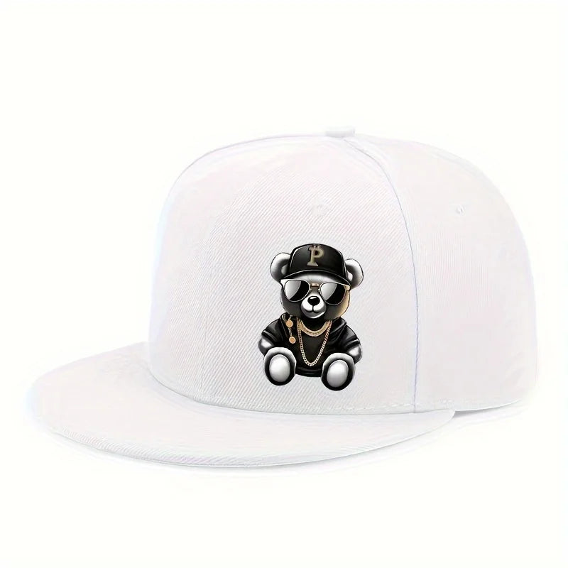 Adjustable Cartoon Bear Printed Hip Hop Baseball Cap Outdoor Sports Beach Casual Wea Fit for Men and Woment street snapback hat