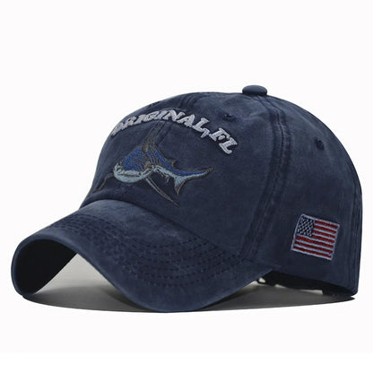 2025 New High Quality Wash Cotton America Flag Shark Men's Baseball Cap Women Snapback Hats For Men Bone Hip Hop Dad Hat Gorras