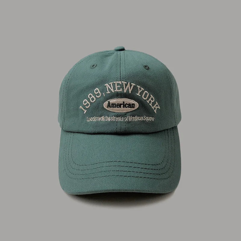 Unisex Retro Letter Embroidery Baseball Cap – Curved Brim Soft Top Casual Snapback Summer Sun Hat
